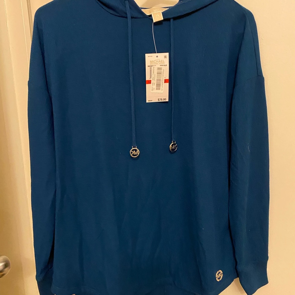 Michael Kors Blue comfy light wait hoodie shirt